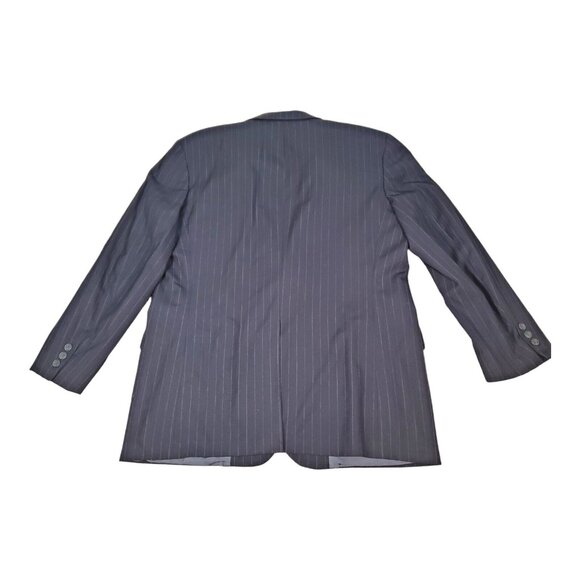 Brooks Brothers Makers Brooksease Wool Pinstripe Navy Blue Blazer Size 43 Reg - Picture 2 of 7